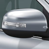 Integrated indicator lights to electronically powered side mirrors. 
